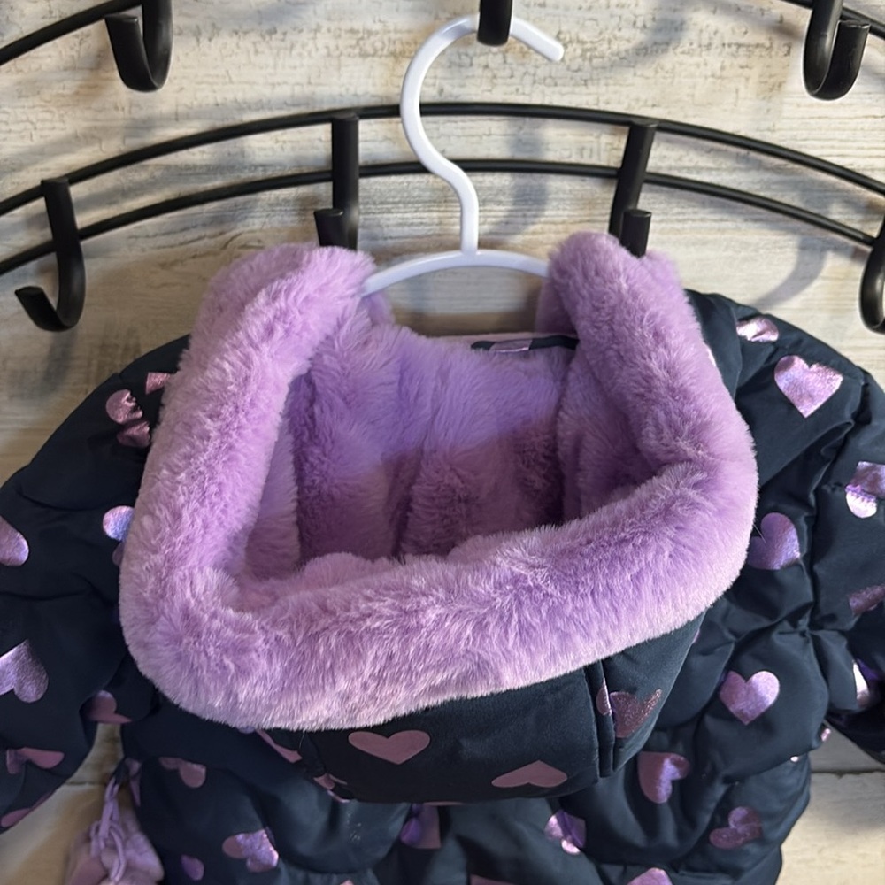 NWT 18 month faux fur lined heart jacket - Picture 8 of 9